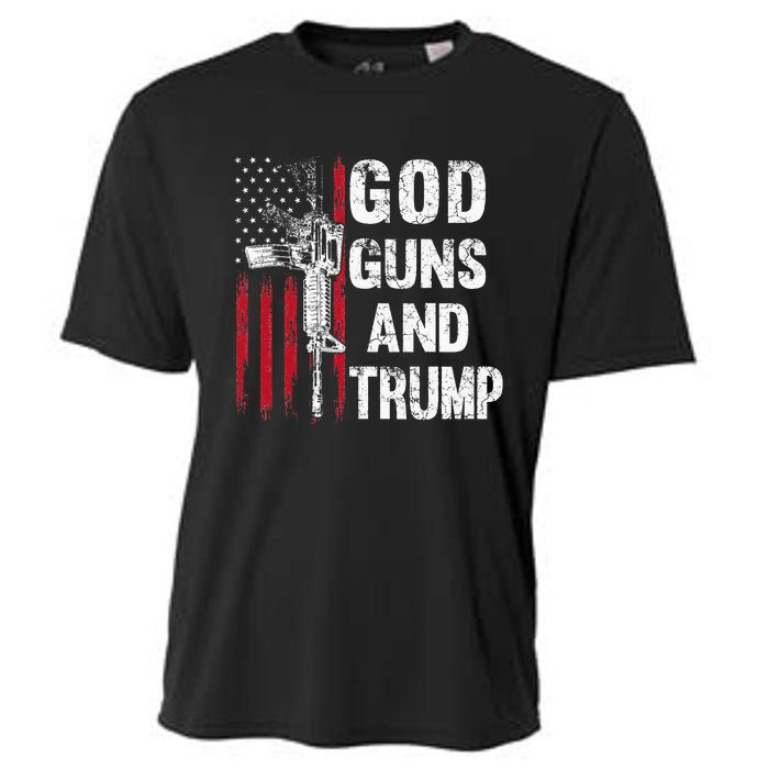 God Guns And Trump 2nd Amendment Flag Ar15 American Flag Cooling Performance Crew T-Shirt