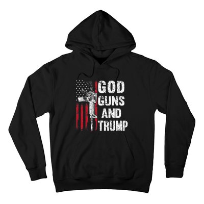 God Guns And Trump 2nd Amendment Flag Ar15 American Flag Hoodie