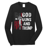 God Guns And Trump 2nd Amendment Flag Ar15 American Flag Long Sleeve Shirt