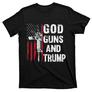 God Guns And Trump 2nd Amendment Flag Ar15 American Flag T-Shirt