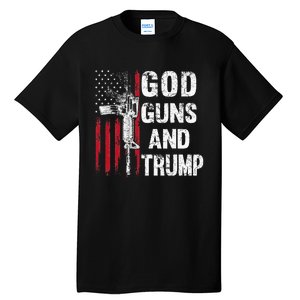 God Guns And Trump 2nd Amendment Flag Ar15 American Flag Tall T-Shirt