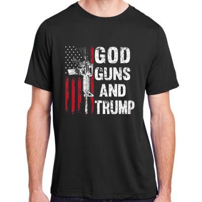 God Guns And Trump 2nd Amendment Flag Ar15 American Flag Adult ChromaSoft Performance T-Shirt