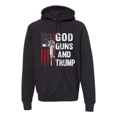 God Guns And Trump 2nd Amendment Flag Ar15 American Flag Premium Hoodie