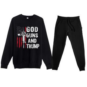 God Guns And Trump 2nd Amendment Flag Ar15 American Flag Premium Crewneck Sweatsuit Set