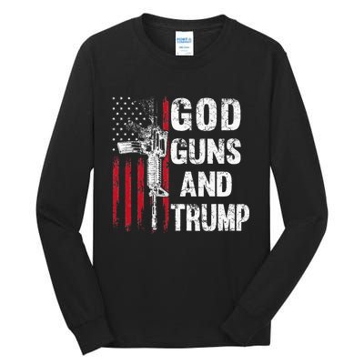 God Guns And Trump 2nd Amendment Flag Ar15 American Flag Tall Long Sleeve T-Shirt