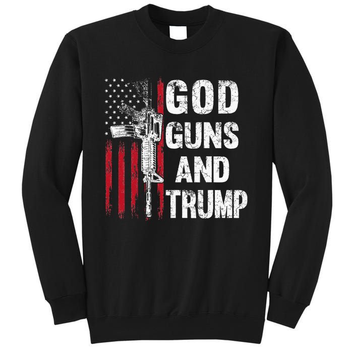 God Guns And Trump 2nd Amendment Flag Ar15 American Flag Tall Sweatshirt