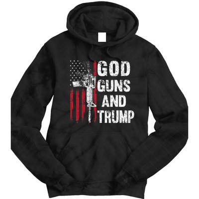 God Guns And Trump 2nd Amendment Flag Ar15 American Flag Tie Dye Hoodie