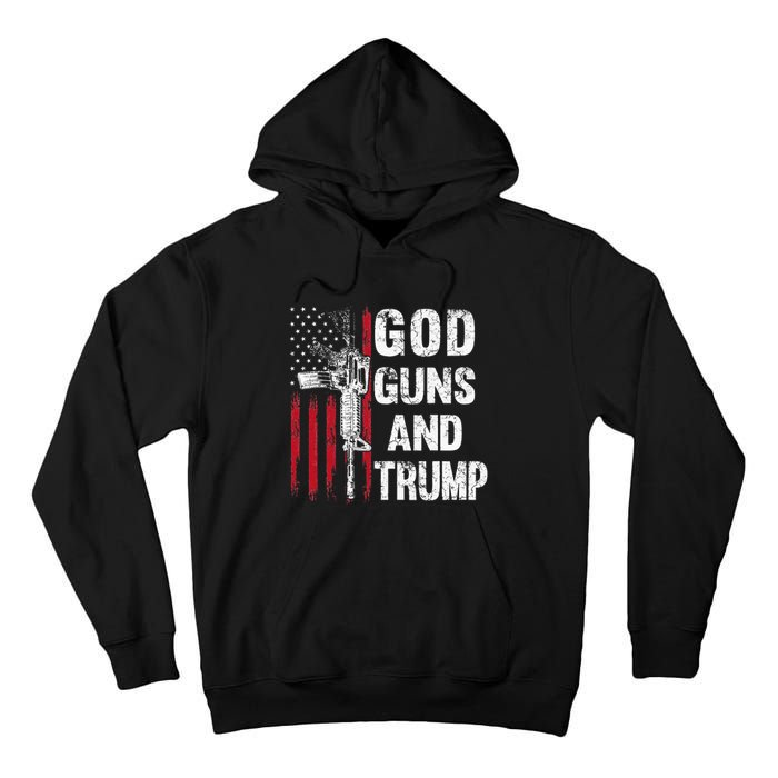 God Guns And Trump 2nd Amendment Flag Ar15 American Flag Tall Hoodie