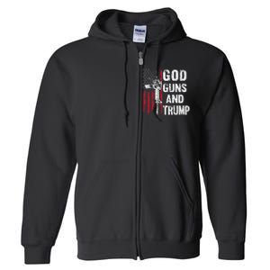 God Guns And Trump 2nd Amendment Flag Ar15 American Flag Full Zip Hoodie