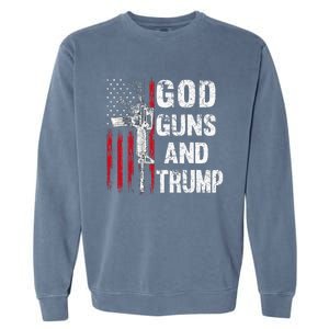 God Guns And Trump 2nd Amendment Flag Ar15 American Flag Garment-Dyed Sweatshirt