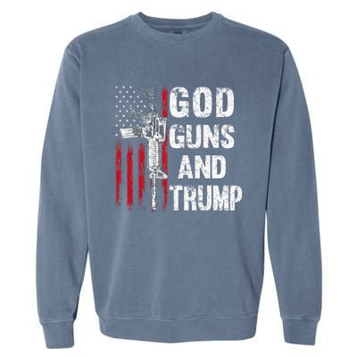 God Guns And Trump 2nd Amendment Flag Ar15 American Flag Garment-Dyed Sweatshirt