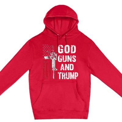 God Guns And Trump 2nd Amendment Flag Ar15 American Flag Premium Pullover Hoodie