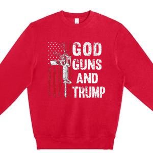 God Guns And Trump 2nd Amendment Flag Ar15 American Flag Premium Crewneck Sweatshirt