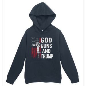 God Guns And Trump 2nd Amendment Flag Ar15 American Flag Urban Pullover Hoodie