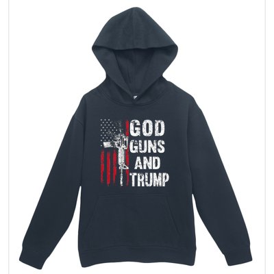 God Guns And Trump 2nd Amendment Flag Ar15 American Flag Urban Pullover Hoodie