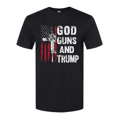 God Guns And Trump 2nd Amendment Flag Ar15 American Flag Softstyle CVC T-Shirt