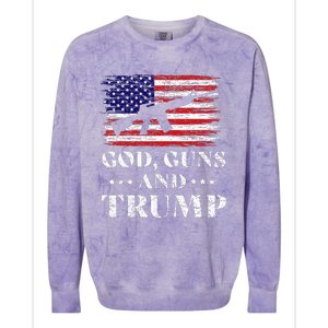 God Guns And Trump Donald Trump For President 2020 Colorblast Crewneck Sweatshirt