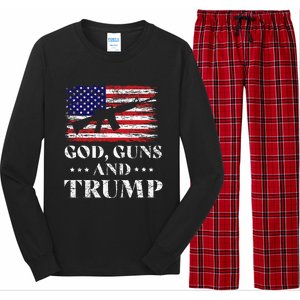 God Guns And Trump Donald Trump For President 2020 Long Sleeve Pajama Set