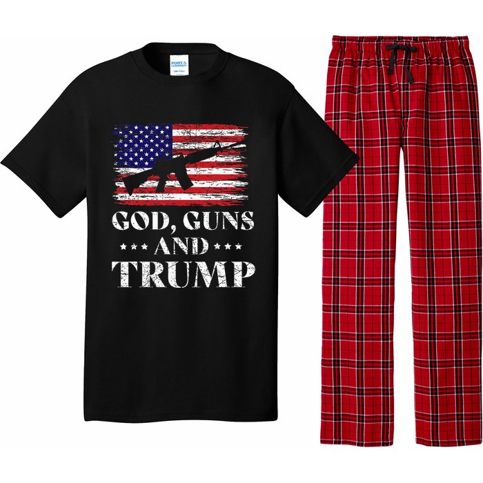 God Guns And Trump Donald Trump For President 2020 Pajama Set