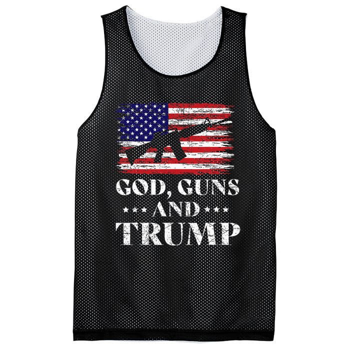 God Guns And Trump Donald Trump For President 2020 Mesh Reversible Basketball Jersey Tank