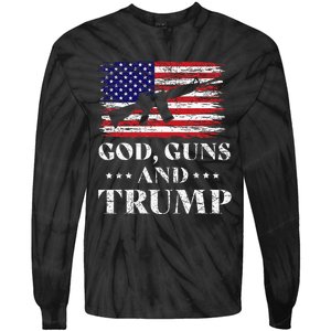 God Guns And Trump Donald Trump For President 2020 Tie-Dye Long Sleeve Shirt