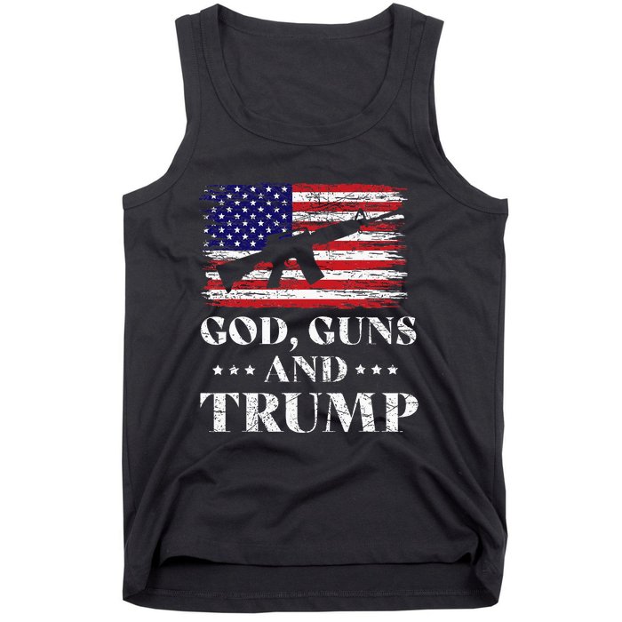 God Guns And Trump Donald Trump For President 2020 Tank Top