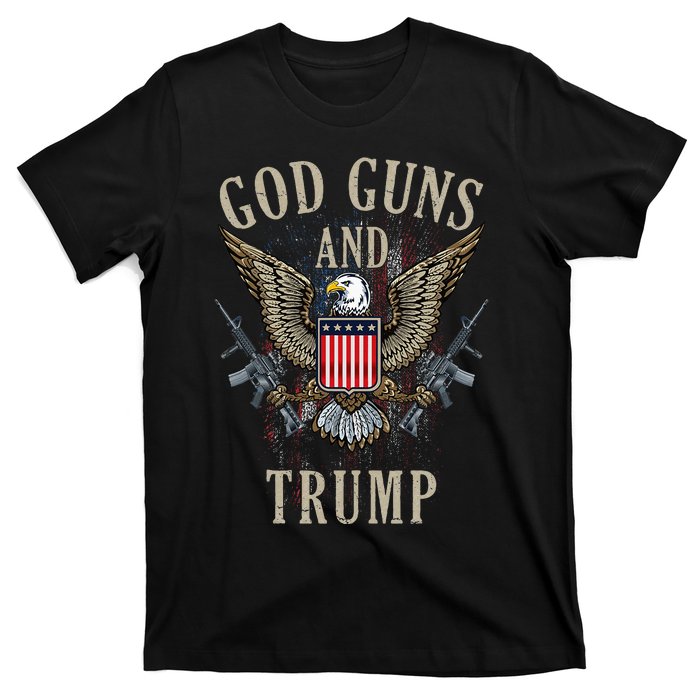 God Guns And Trump 2nd Amendment Flag Ar15 American Flag T-Shirt