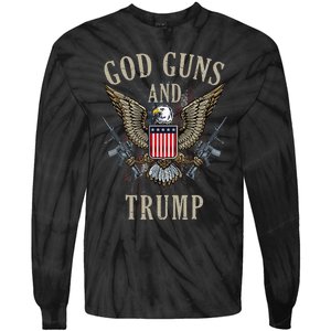 God Guns And Trump 2nd Amendment Flag Ar15 American Flag Tie-Dye Long Sleeve Shirt