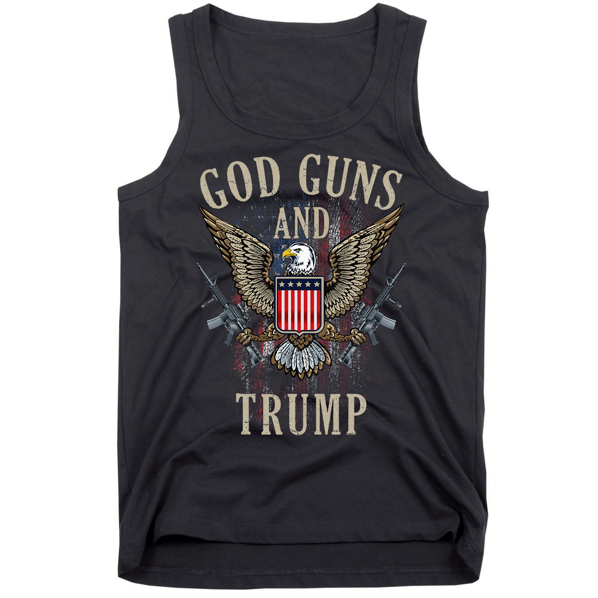 God Guns And Trump 2nd Amendment Flag Ar15 American Flag Tank Top