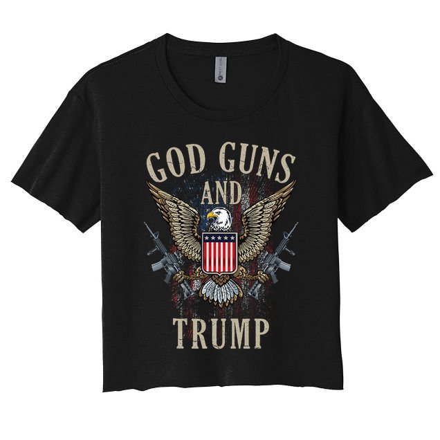God Guns And Trump 2nd Amendment Flag Ar15 American Flag Crop Top