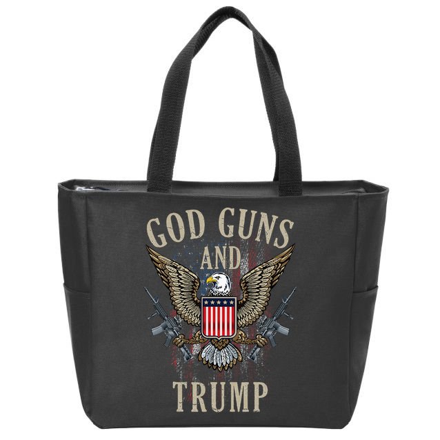 God Guns And Trump 2nd Amendment Flag Ar15 American Flag Zip Tote Bag