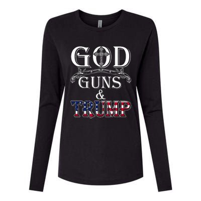 God Guns And Trump 2nd Adt Trump 45 Womens Cotton Relaxed Long Sleeve T-Shirt