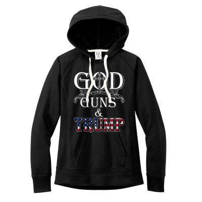 God Guns And Trump 2nd Adt Trump 45 Women's Fleece Hoodie