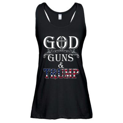 God Guns And Trump 2nd Adt Trump 45 Ladies Essential Flowy Tank