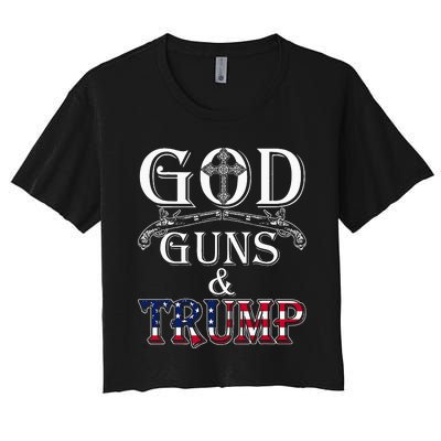 God Guns And Trump 2nd Adt Trump 45 Women's Crop Top Tee