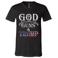 God Guns And Trump 2nd Trump 45 V-Neck T-Shirt