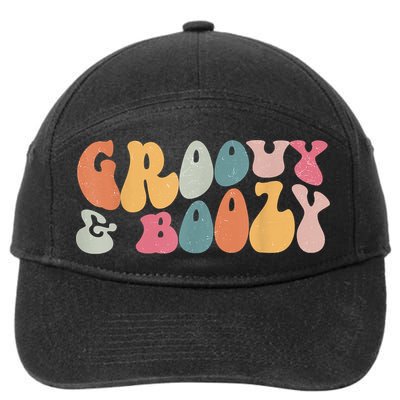 Groovy Groovy And Boozy Bachelorette Party Bridal 7-Panel Snapback Hat