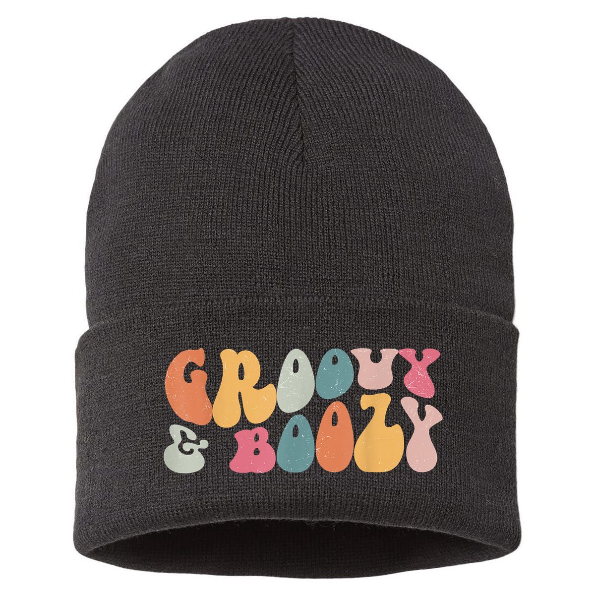 Groovy Groovy And Boozy Bachelorette Party Bridal Sustainable Knit Beanie