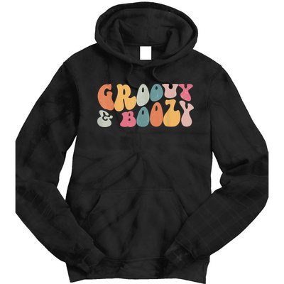 Groovy Groovy And Boozy Bachelorette Party Bridal Tie Dye Hoodie