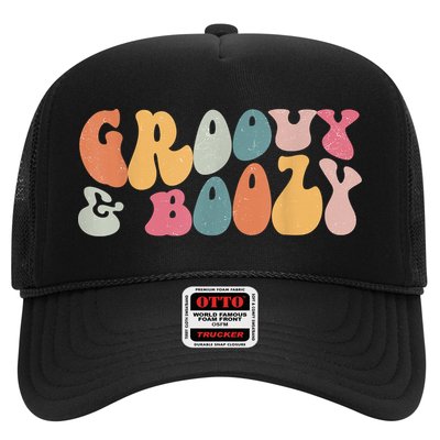 Groovy Groovy And Boozy Bachelorette Party Bridal Trucker Hat