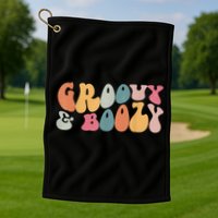 Groovy Groovy And Boozy Bachelorette Party Bridal Golf Towel