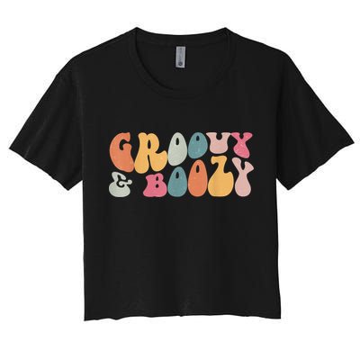 Groovy Groovy And Boozy Bachelorette Party Bridal Crop Top