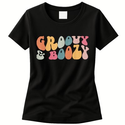 Groovy Groovy And Boozy Bachelorette Party Bridal Womens T-Shirt