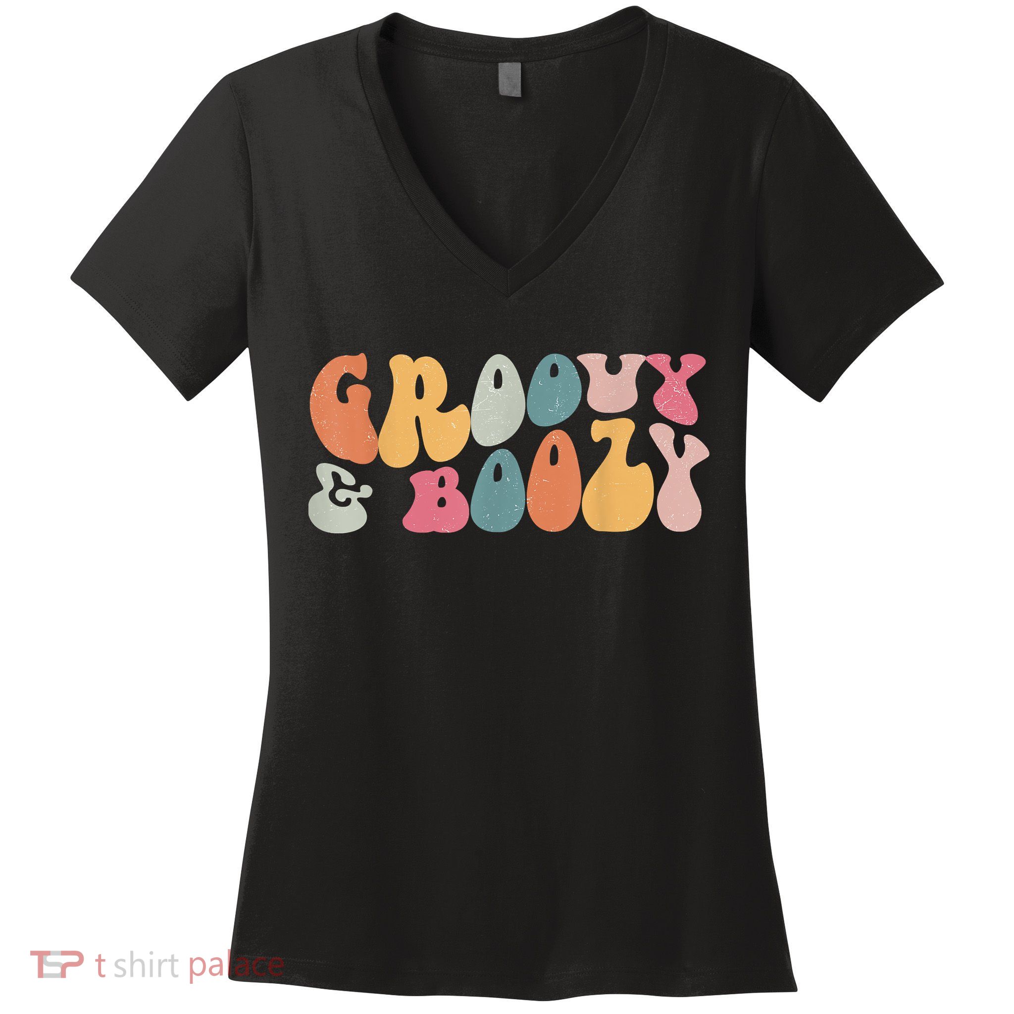 Groovy Groovy And Boozy Bachelorette Party Bridal Women's V-Neck T-Shirt