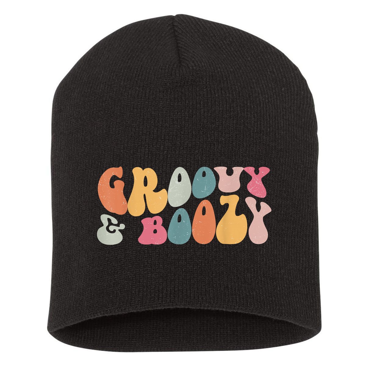 Groovy Groovy And Boozy Bachelorette Party Bridal Short Acrylic Beanie