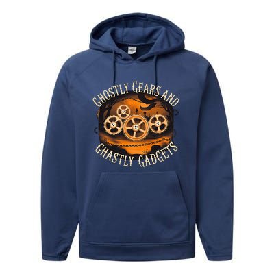 Ghostly Gears And Gadgets Mechanical Engineering Halloween Performance Fleece Hoodie