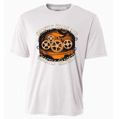 Ghostly Gears And Gadgets Mechanical Engineering Halloween Cooling Performance Crew T-Shirt