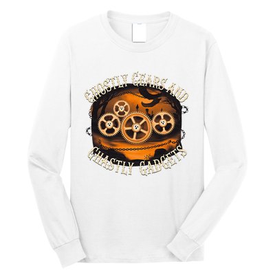 Ghostly Gears And Gadgets Mechanical Engineering Halloween Long Sleeve Shirt