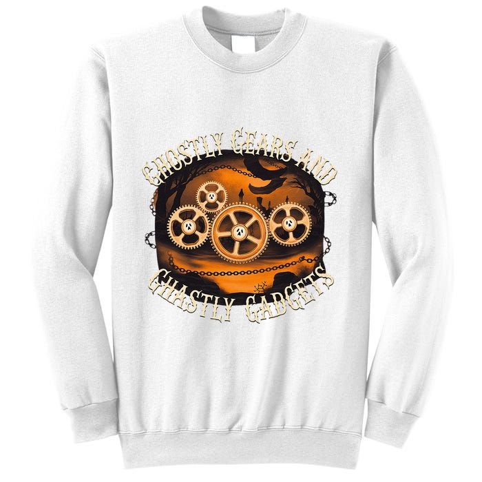 Ghostly Gears And Gadgets Mechanical Engineering Halloween Sweatshirt