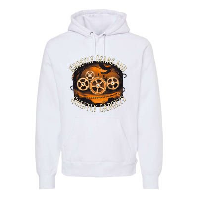 Ghostly Gears And Gadgets Mechanical Engineering Halloween Premium Hoodie